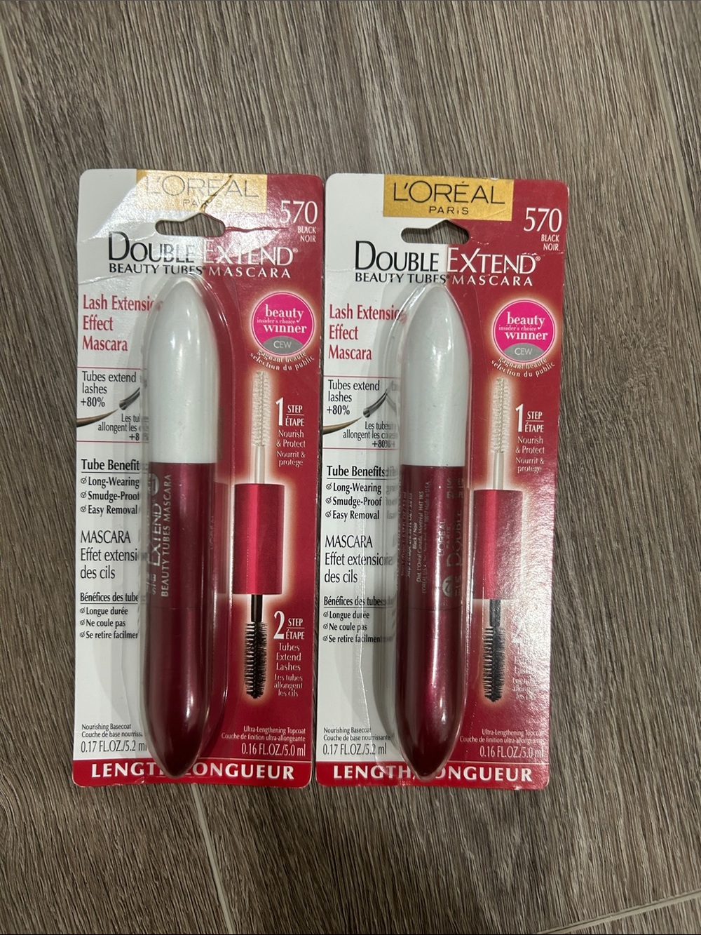 New 2X L'Oreal Double Extend Mascara - Black (570) FIRM PRICE